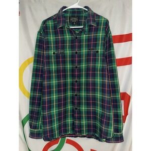 Ralph Lauren Polo Country Loop Collar Flannel Shirt 2XL Green Plaid